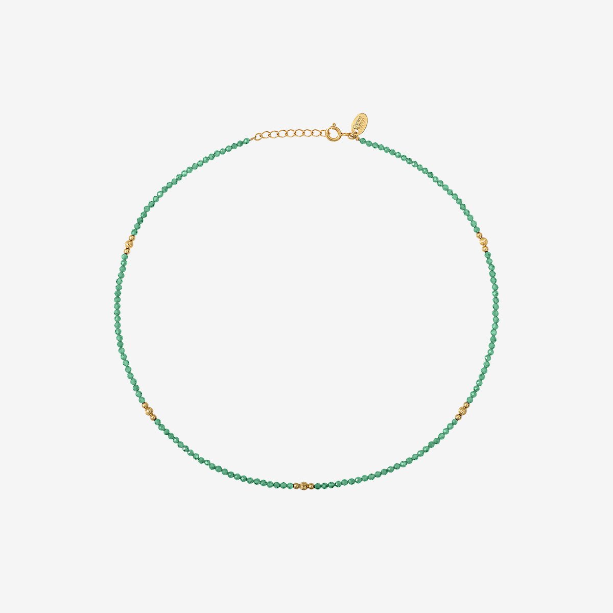 Collier doré turquoise - jeri agate vert, CAROLINE NAJMAN