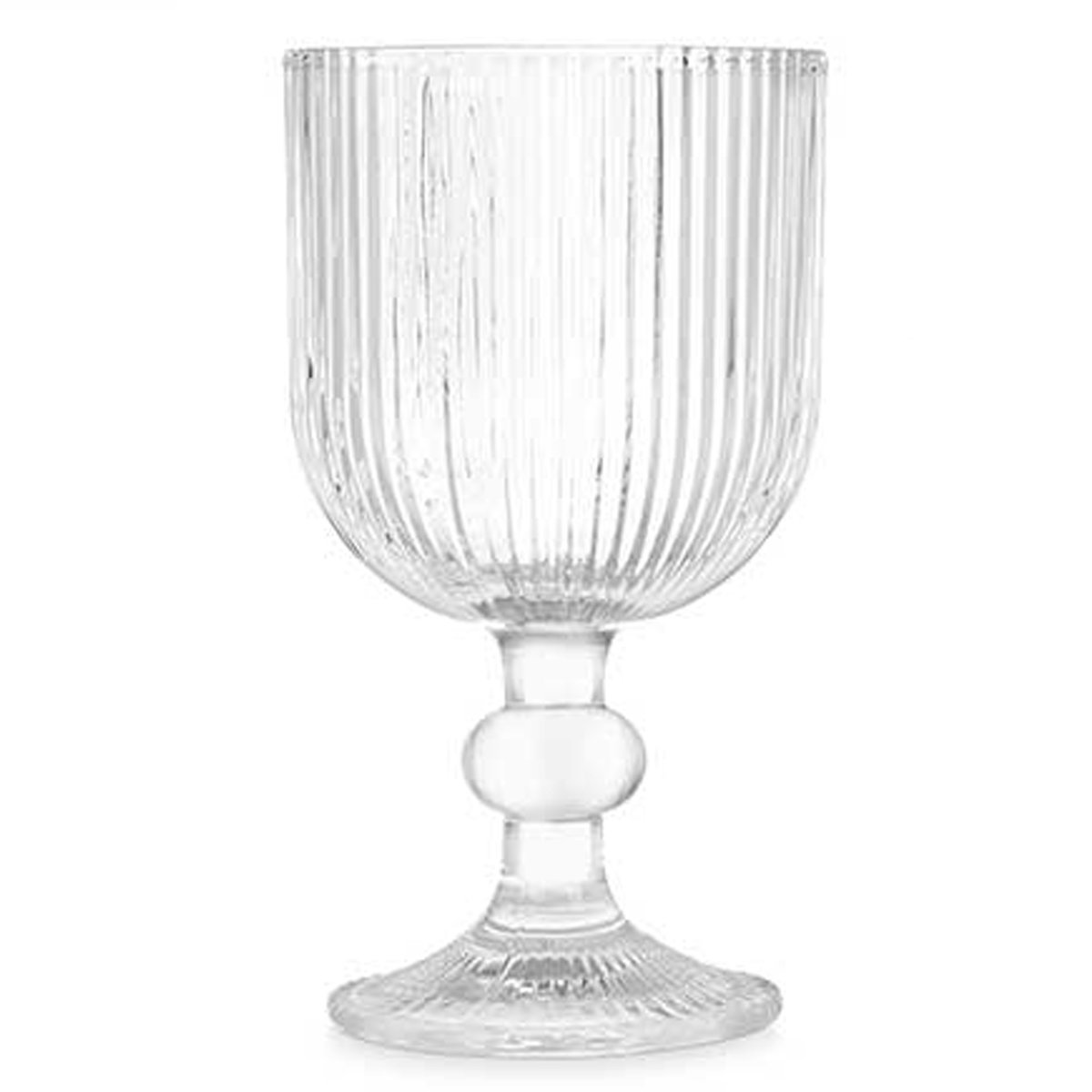 Set de 6 verres à vin en verre strié 26cl transparent, WADIGA