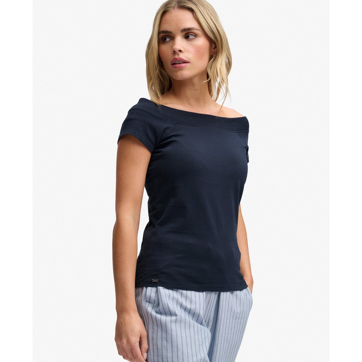 Top à épaules dénudées Athletic Essentials bleu marine éclipse, SUPERDRY