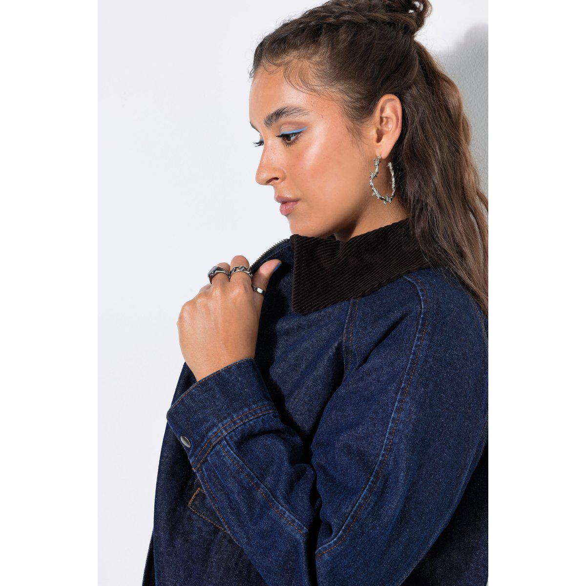 Veste en jean, coupe oversize lavage rincé, STUDIO UNTOLD