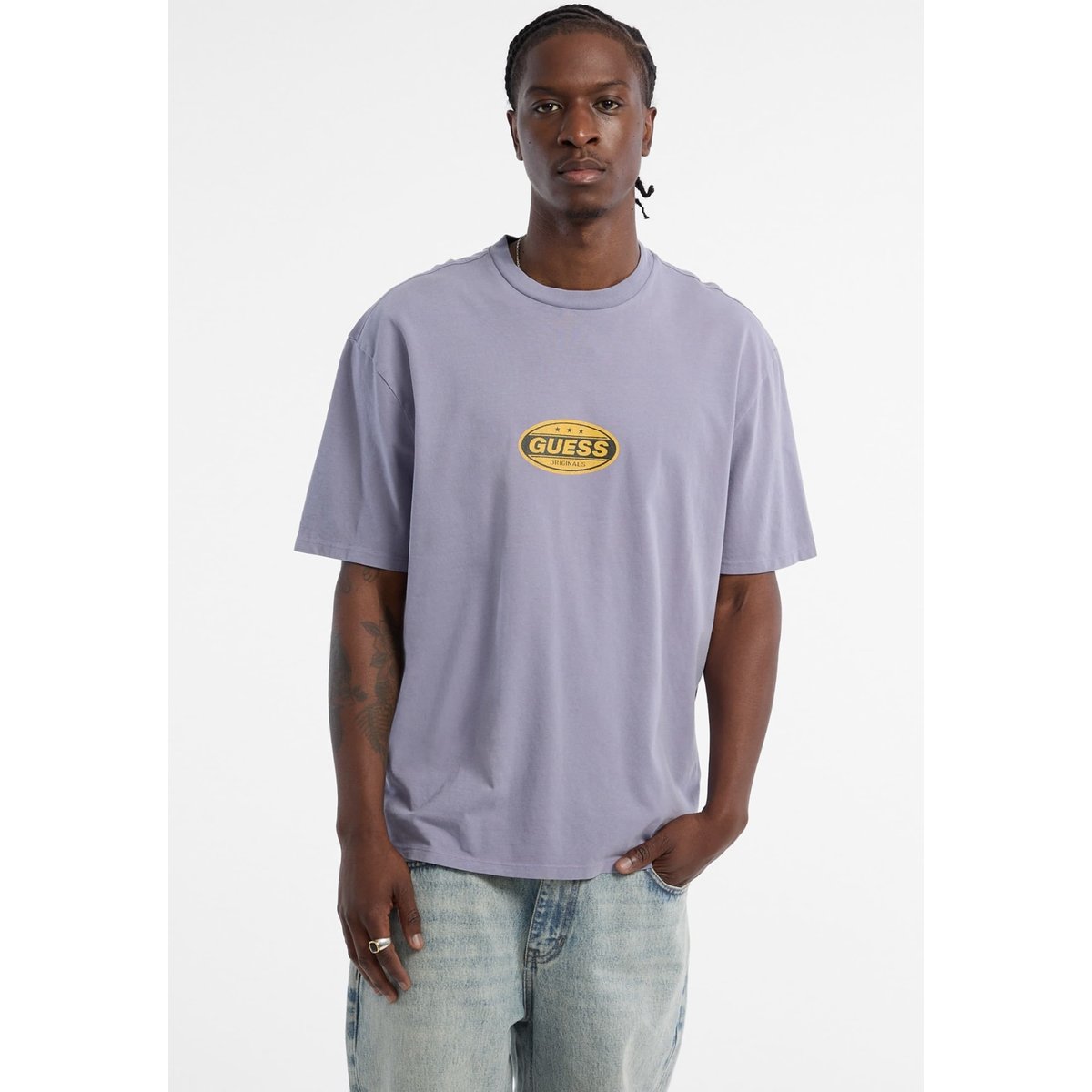 T-Shirt Logo Imprimé lilas, GUESS