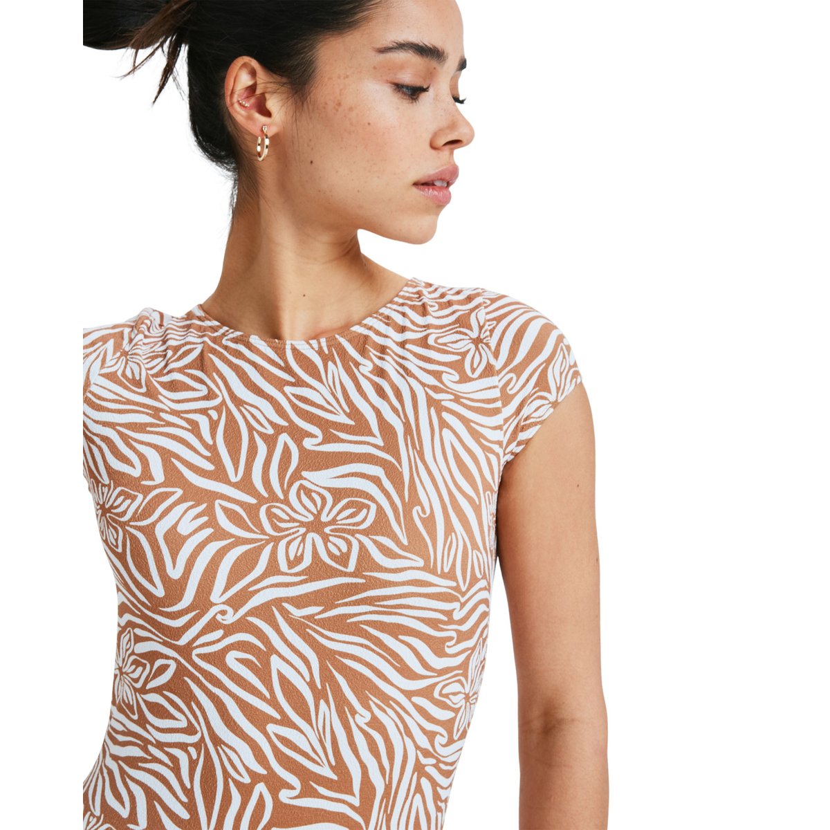Maillot une pièce à manches courtes WILD THANG. marron almond wild thang swim, ROXY