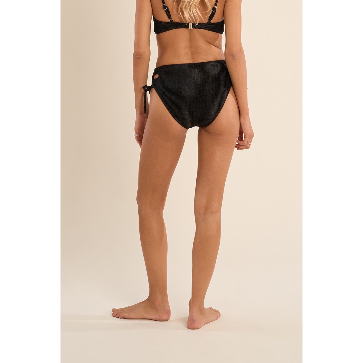 Bas de maillot à lacets, côtelé noir, MOLLY BRACKEN