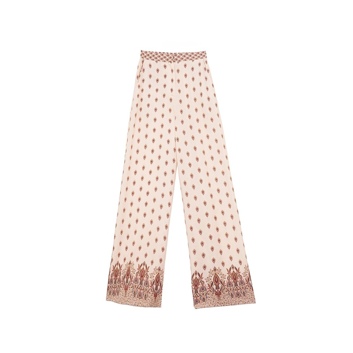 Pantalones estampados amplios de pernera ancha, POLIA estampado rosa blush, LA PETITE ETOILE