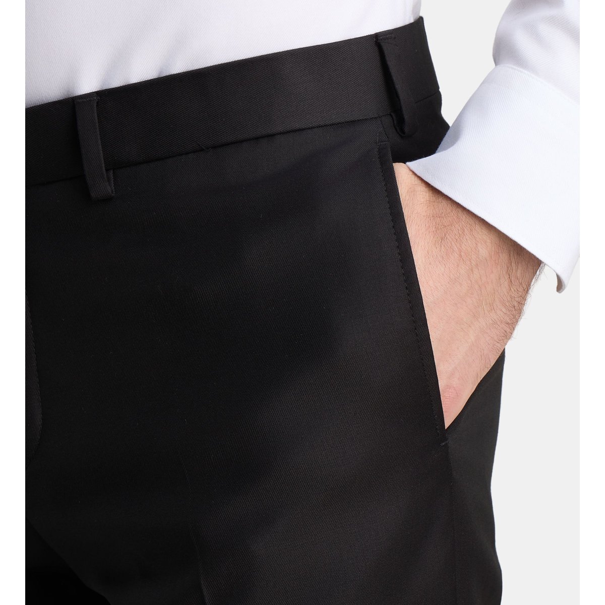 Pantalon de costume à pinces ajusté marcello p en laine noir, COMPTOIR GL