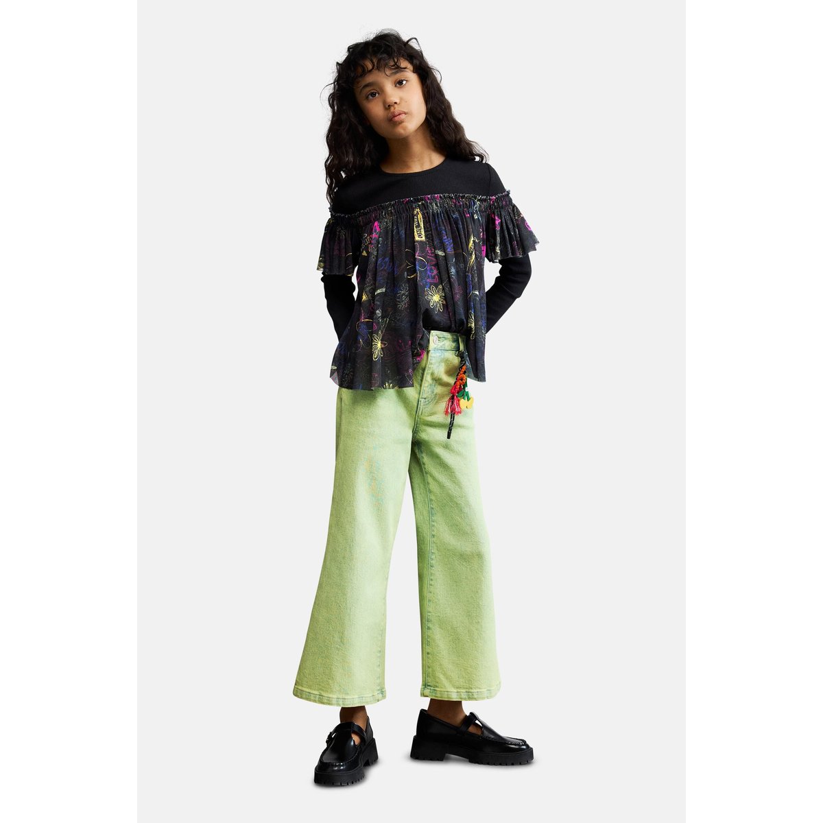 Jean charm vert, DESIGUAL