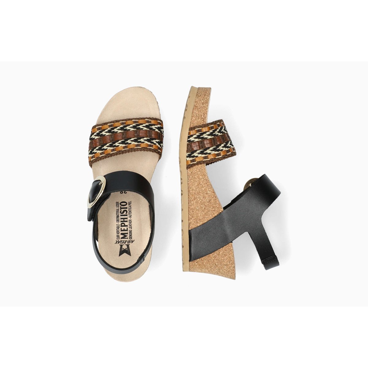 Sandales en cuir LAURE noir 5144, MEPHISTO