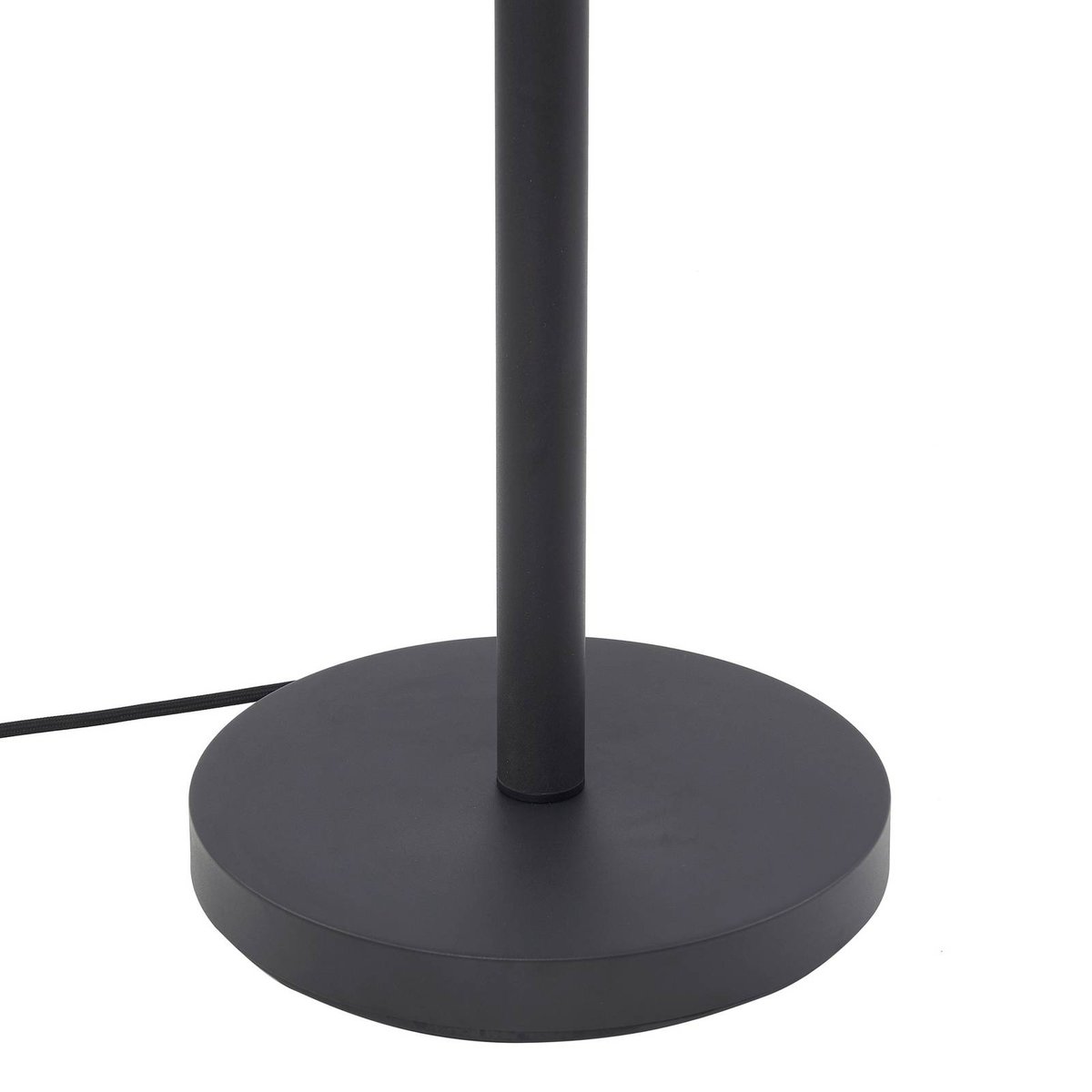 Lampadaire en métal moderne, Nehemia gris, noir, LINDBY