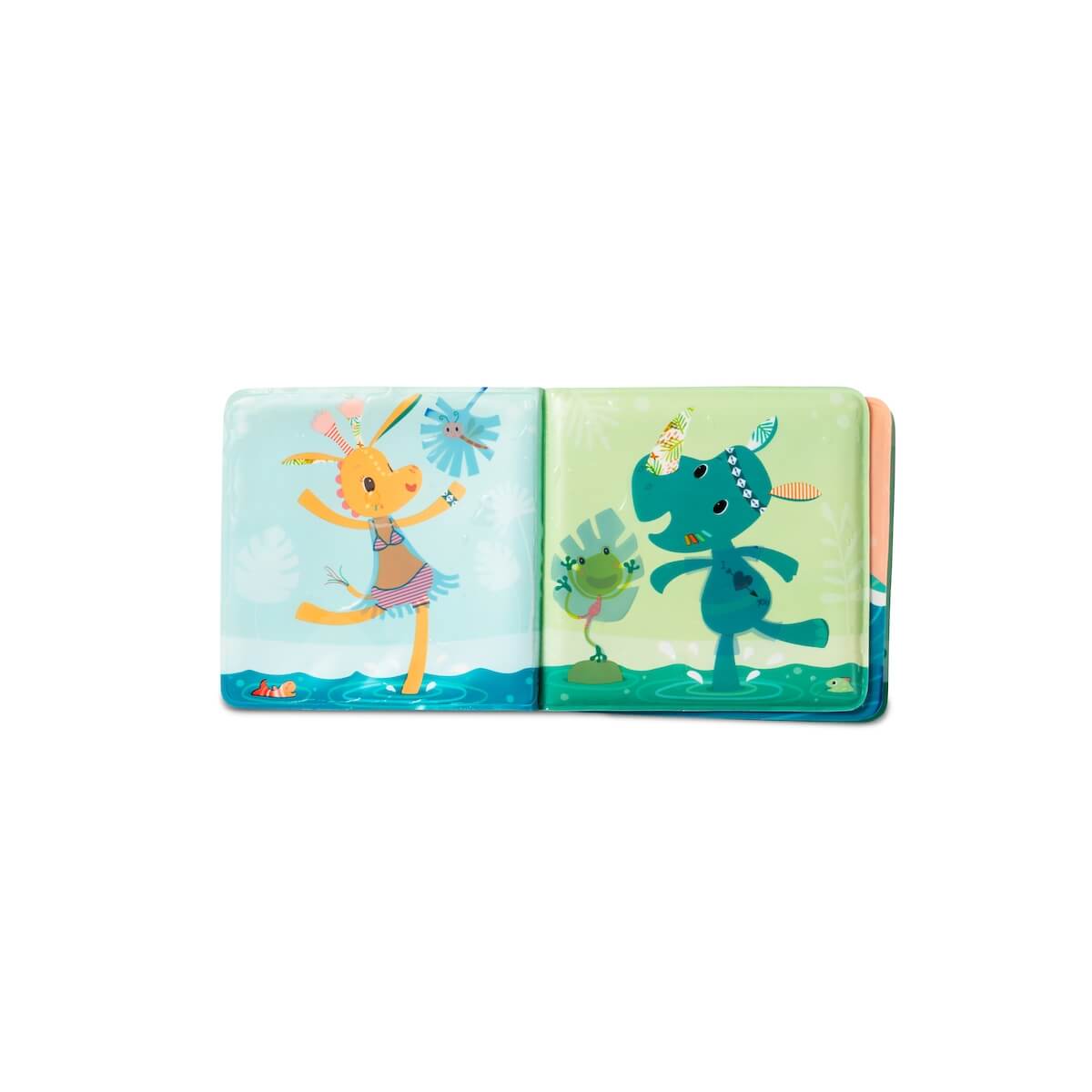 Livre de bain magique Gaspard Splonge rouge, orange, blanc, LILLIPUTIENS