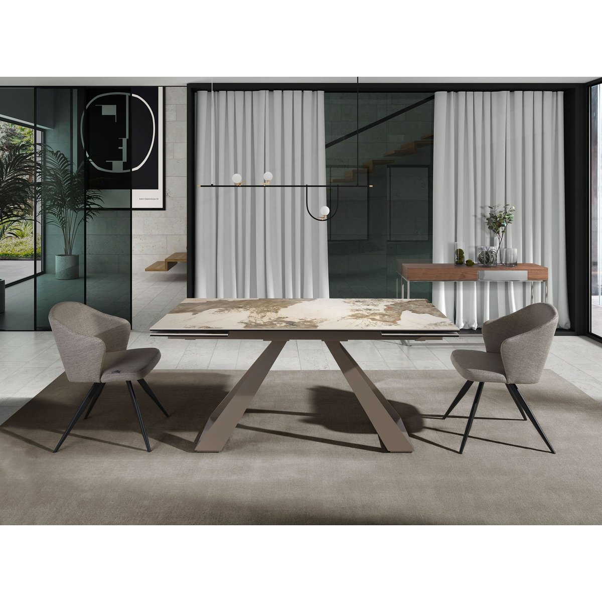 Chaise en tissu gris grey | black, ANGEL CERDA