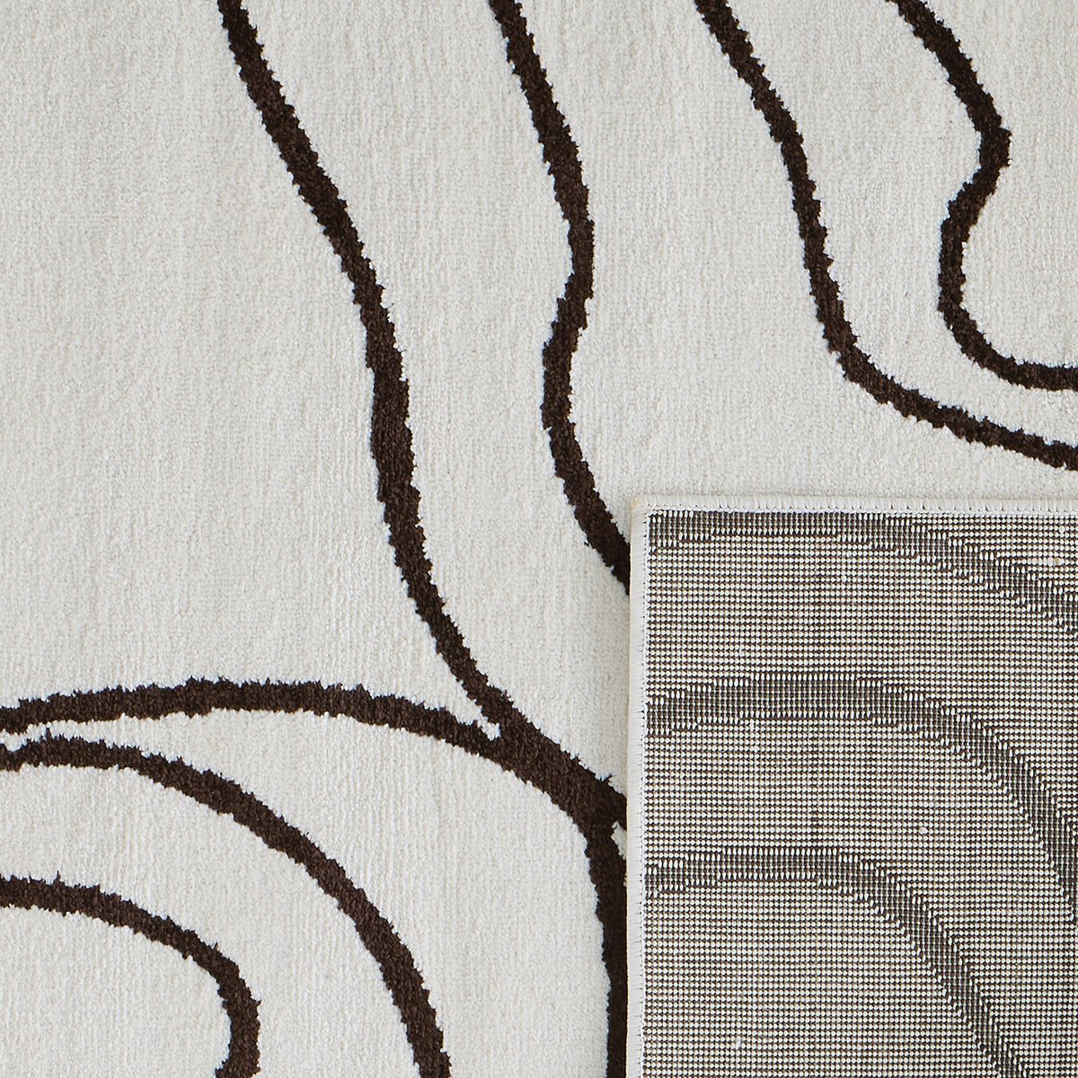 Tapis intérieur à motif abstrait organique SANTAL crème, NAZAR RUGS