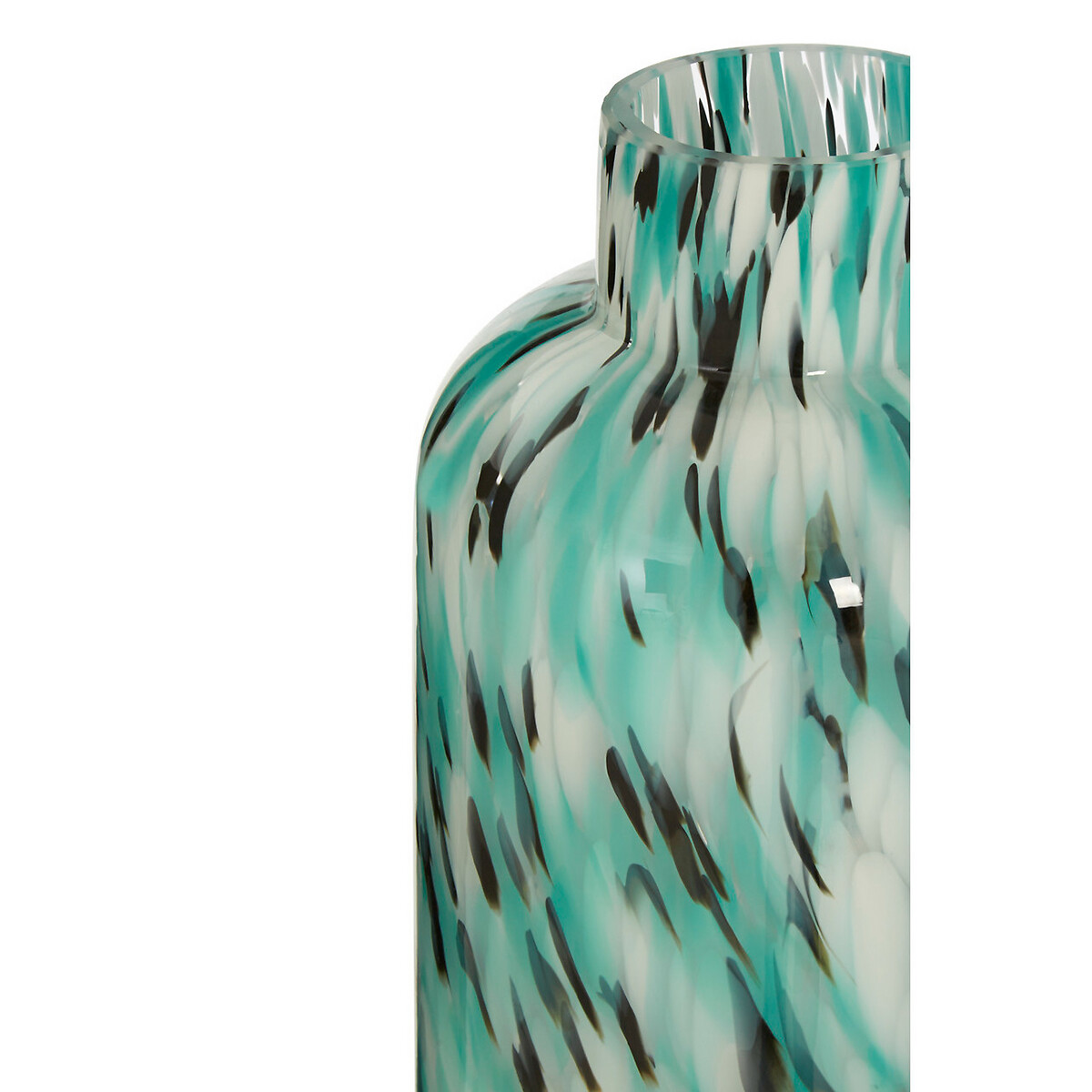 40cm Turquoise Speckled Glass Vase green, ÉDITÉ