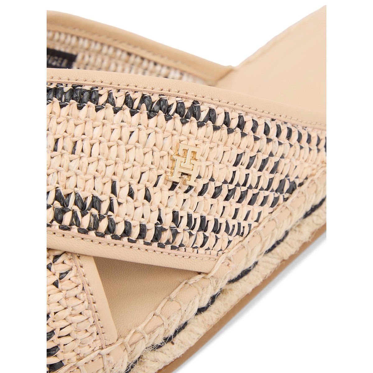 Raffia Espadrille Mules beige/black, TOMMY HILFIGER