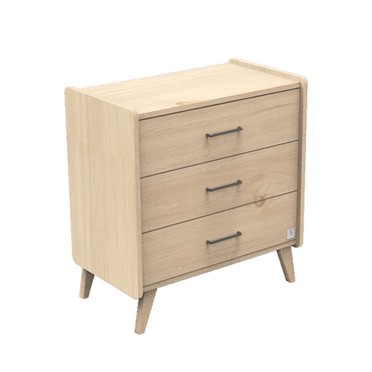 Commode 3 tiroirs marron, SAUTHON