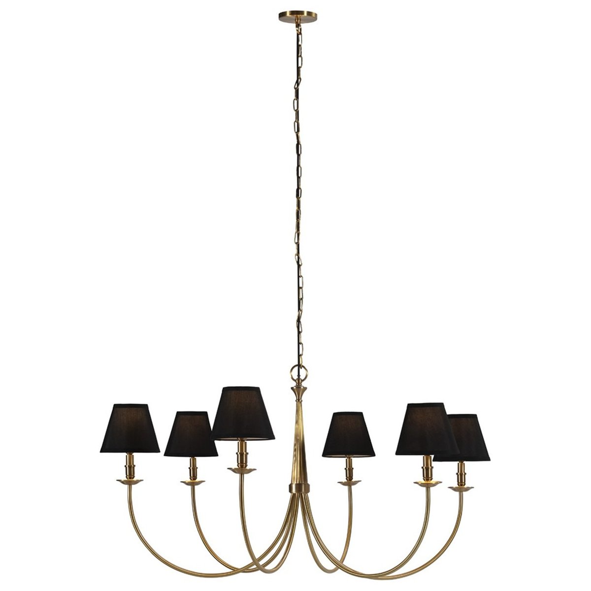 Suspension chandelier chic en laiton doré et noir, RECOLLECTION