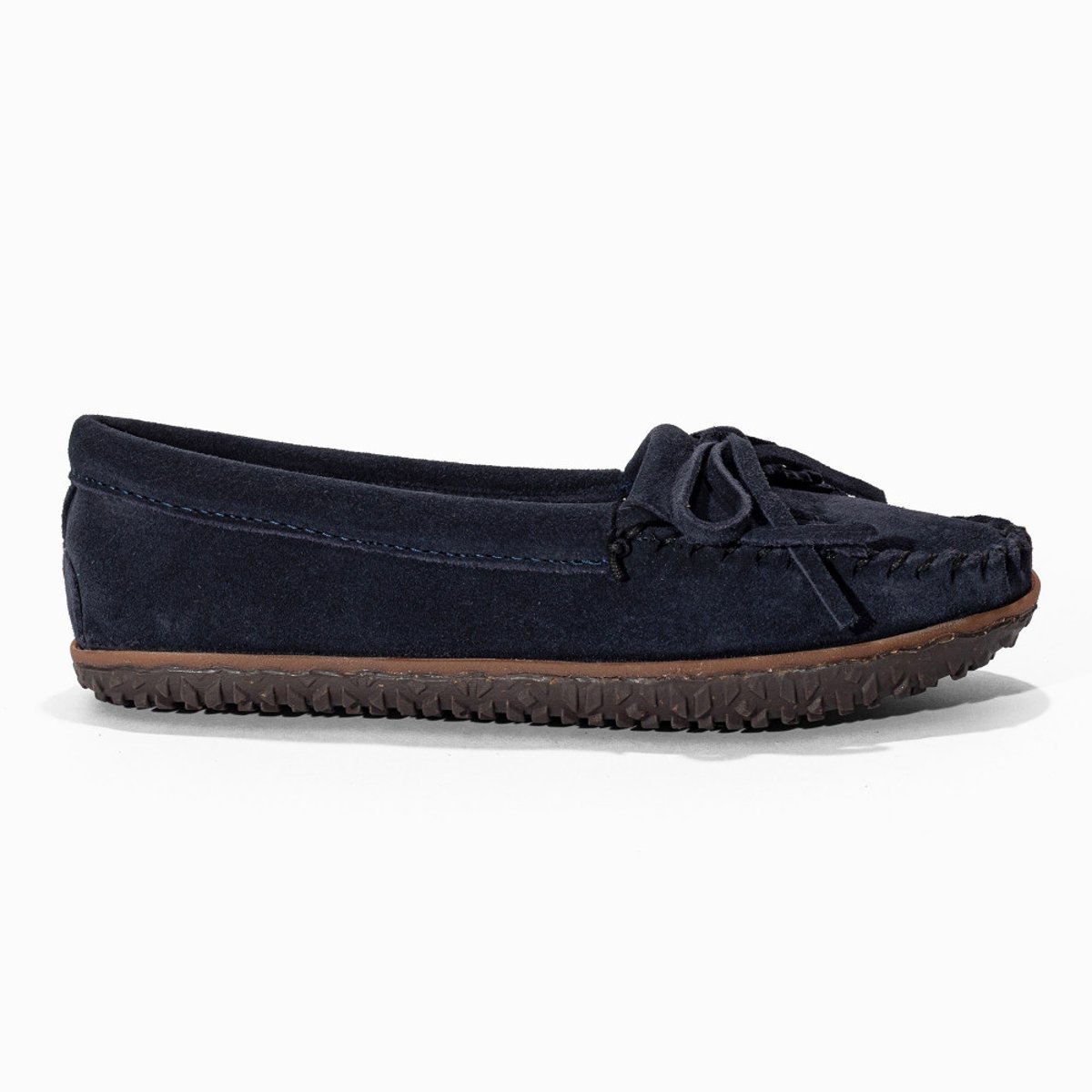Mocassins en cuir Kilty Tread bleu marine, MINNETONKA