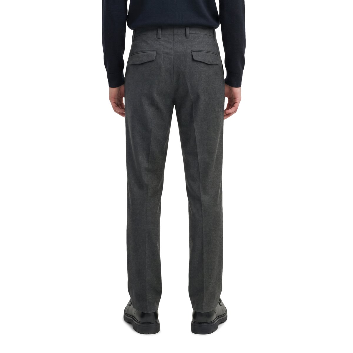 Chino modèle Belsbo à plis, coupe décontractée en mélange élastique de coton bio et de viscose noir, MARC O'POLO