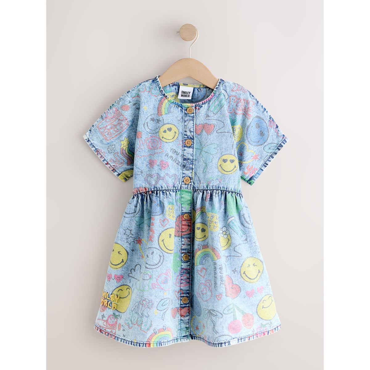 Robe boutonnée à motif smiley jena bleu, NEXT