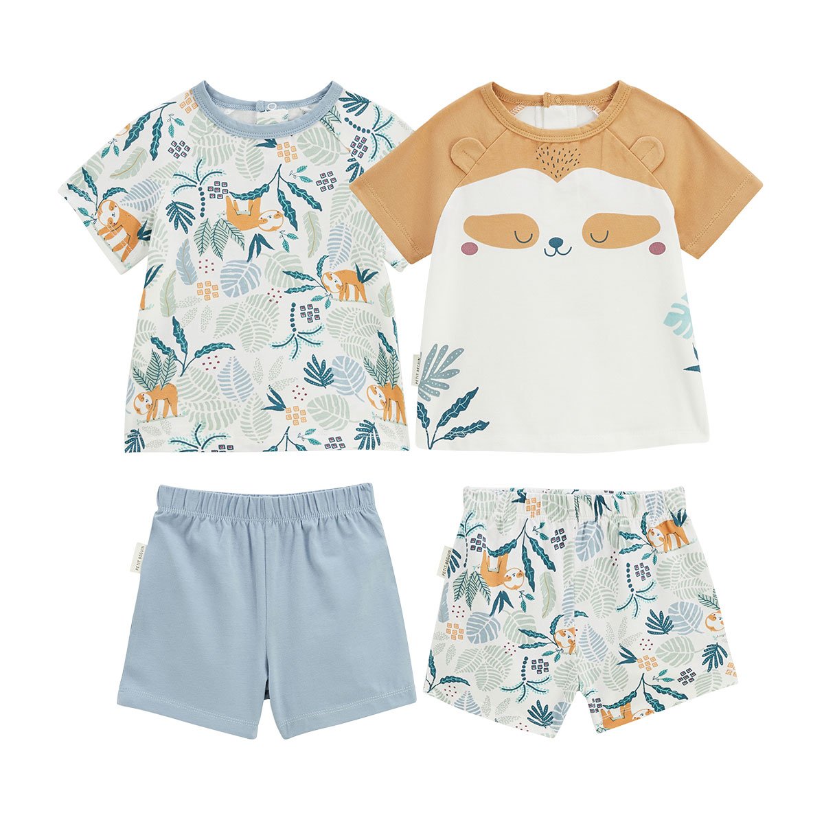 Lot de 2 pyjama short enfant 2 pièces Baroudeur bleu, PETIT BEGUIN