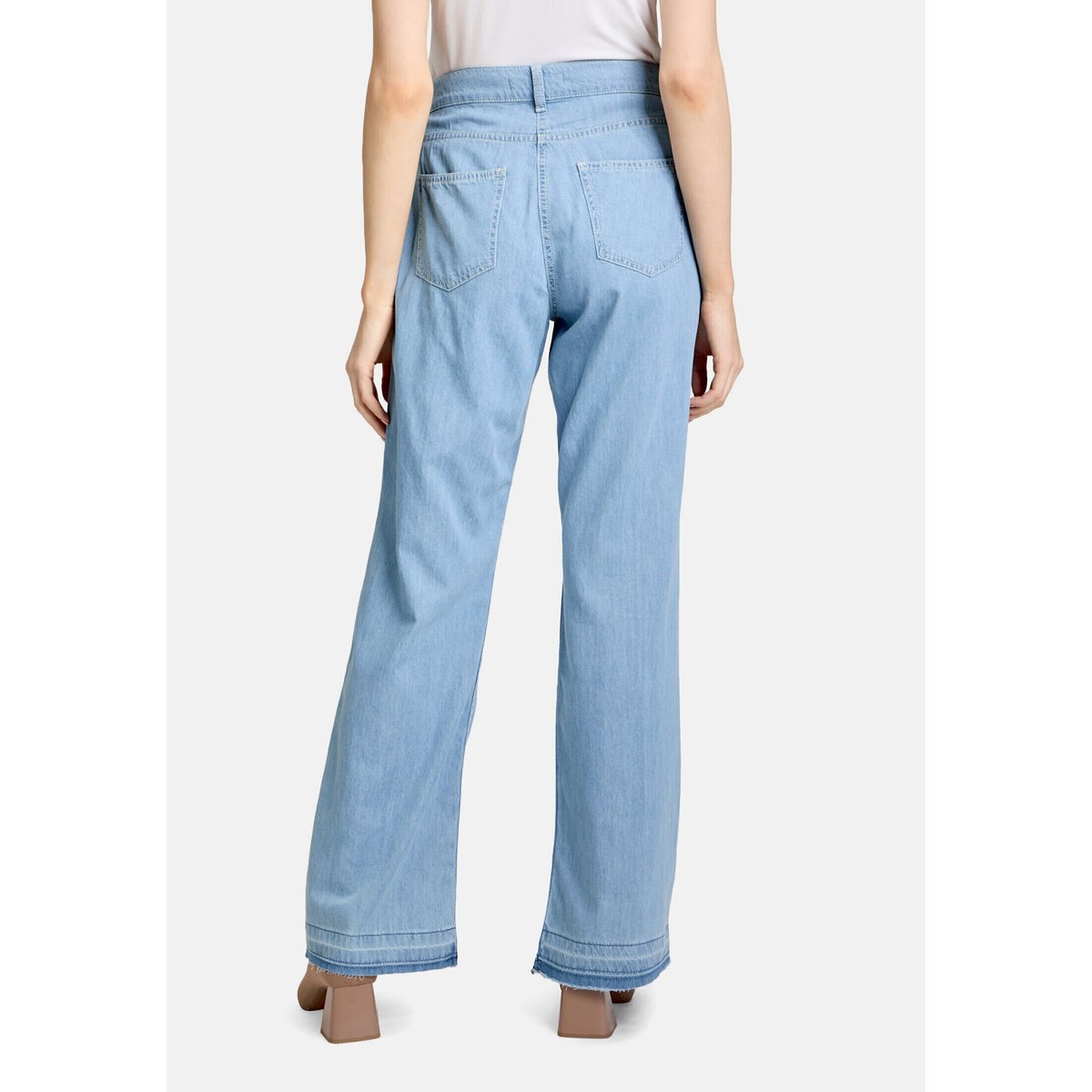 Pantalon casual à bord franc light blue denim, BETTY BARCLAY