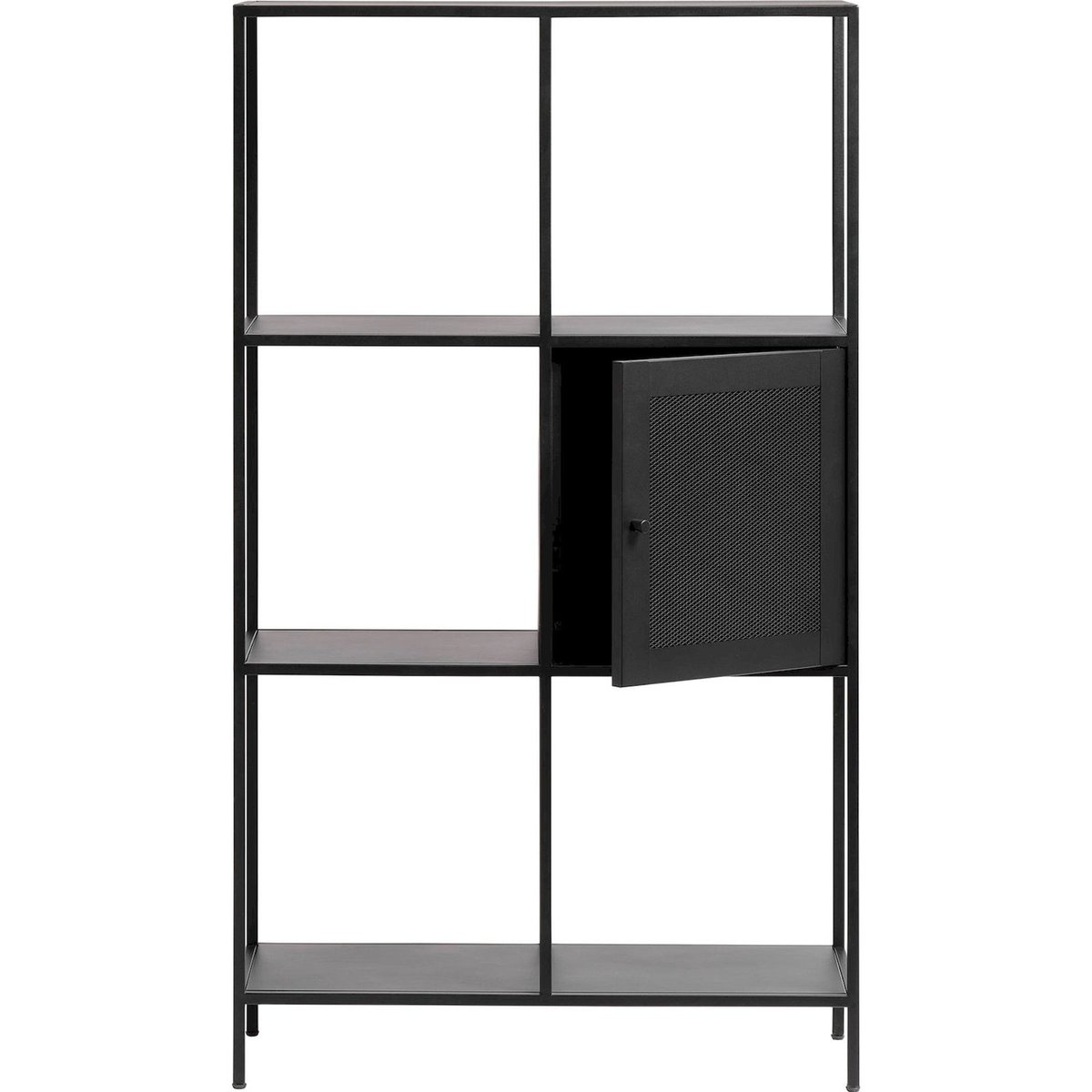 Étagère métal collection MAURRE noir avec poignées noires ou dorées, RECOLLECTION