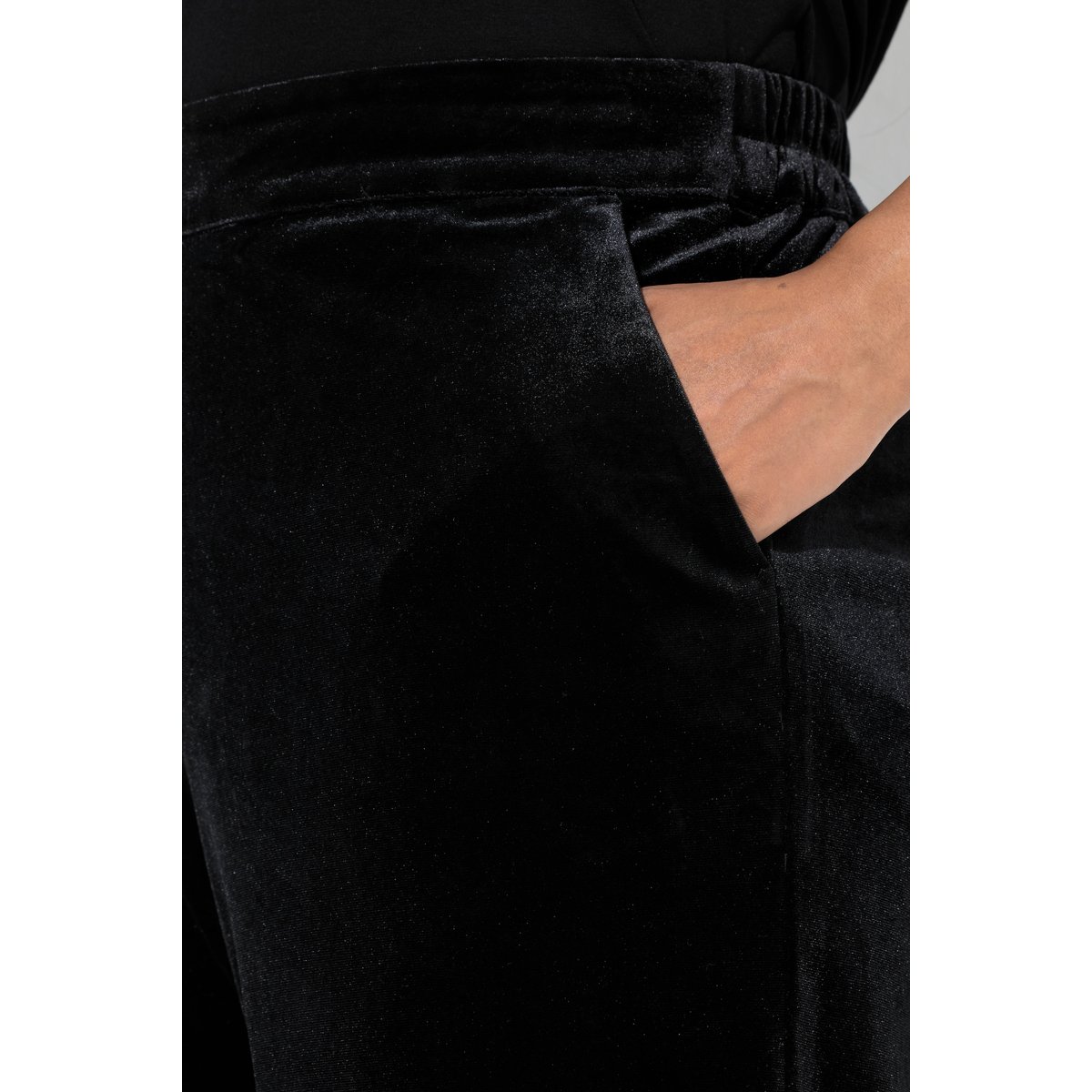 Pantalon de tailleur en velours classique noir, ULLA POPKEN