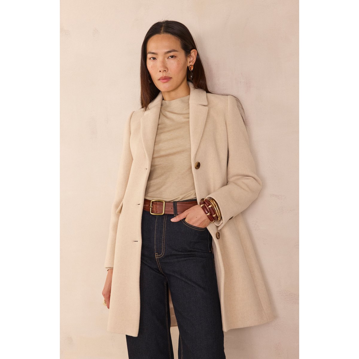 Manteau mi-long ANABELLE BIS naturel, Maison 123