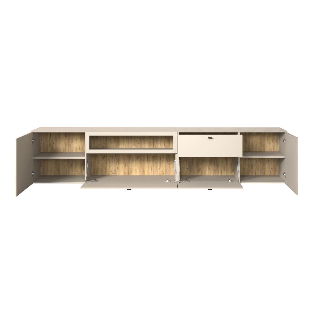 Meuble TV 2 portes, 1 tiroir - VELA cashmere, CALICOSY