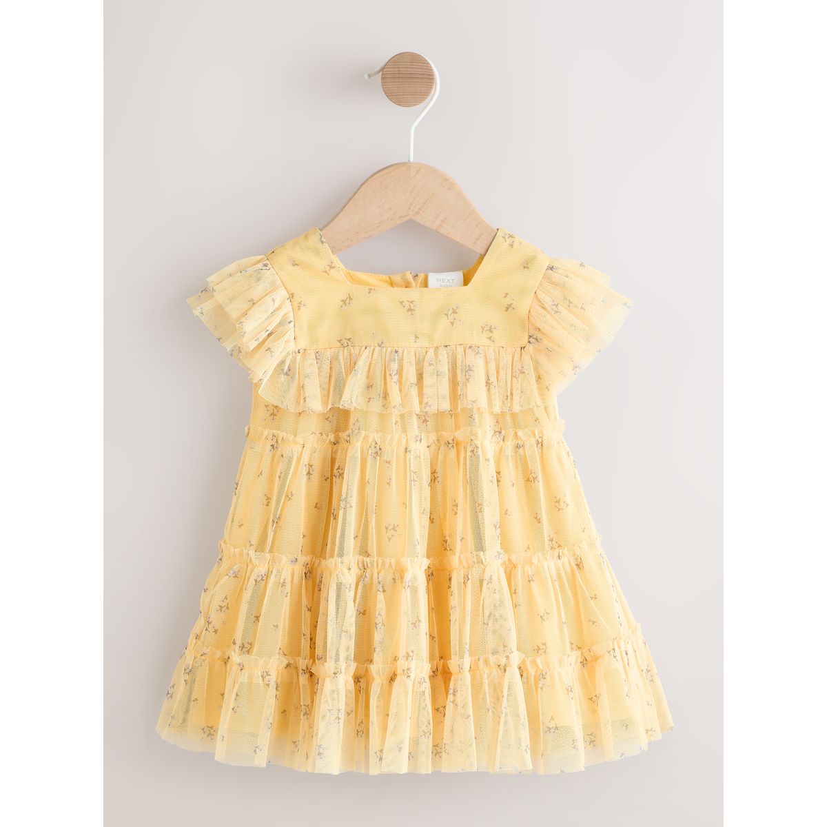 Robe en tulle bébé jaune à fleurs, NEXT