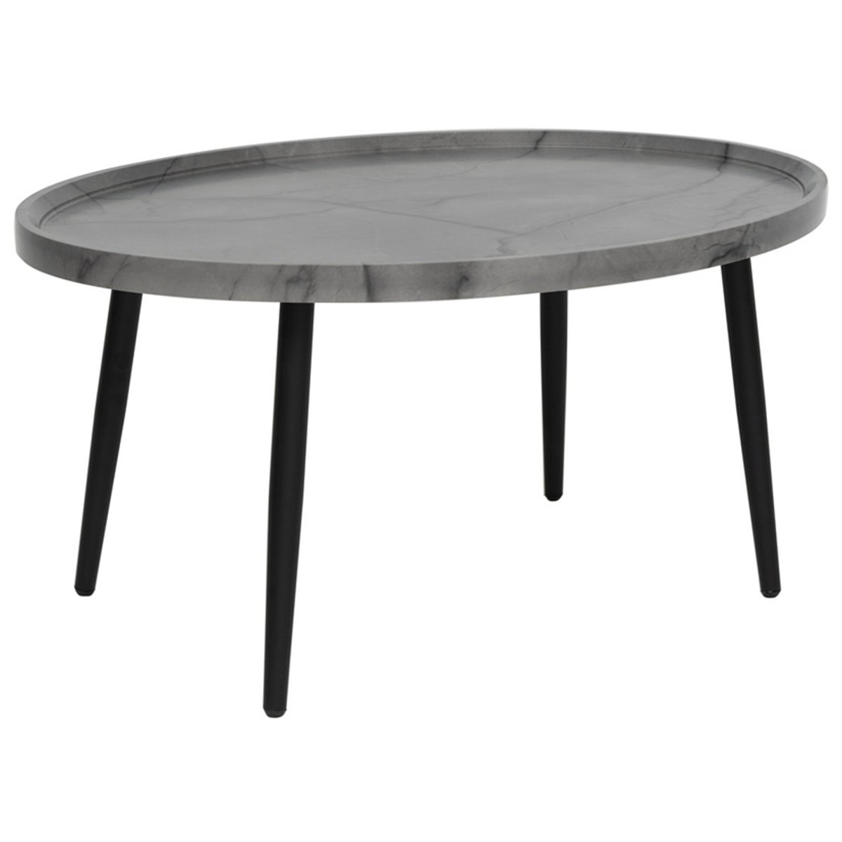 Table basse effet marbre 80 cm, HELSINKI gris, BEST MOBILIER