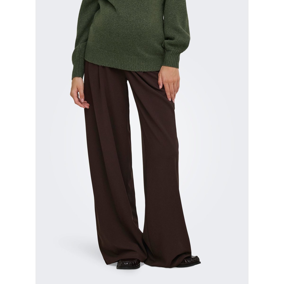 Pantalon À Jambe Large coffee bean, ONLY