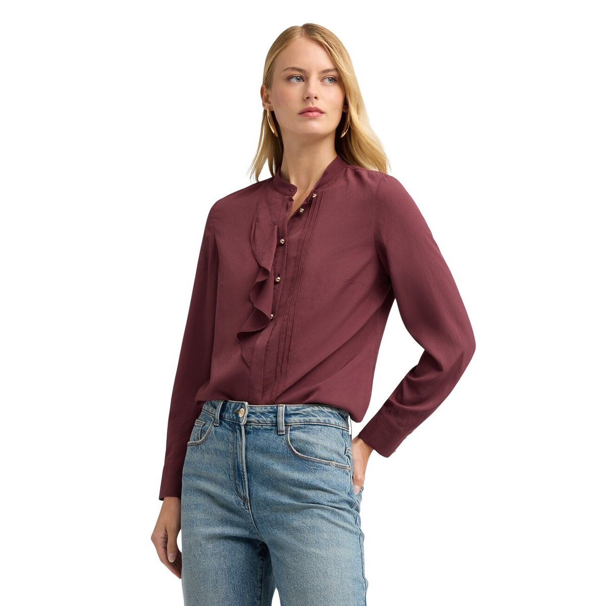 Chemise à volant asymétrique blanc, MOTIVI