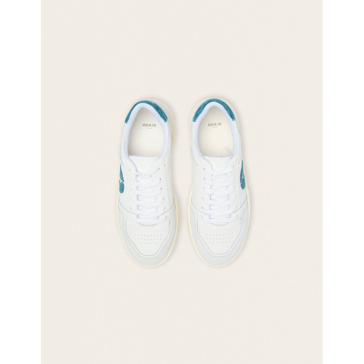 Baskets basses NORA gris clair blanc bleu, ODAJE