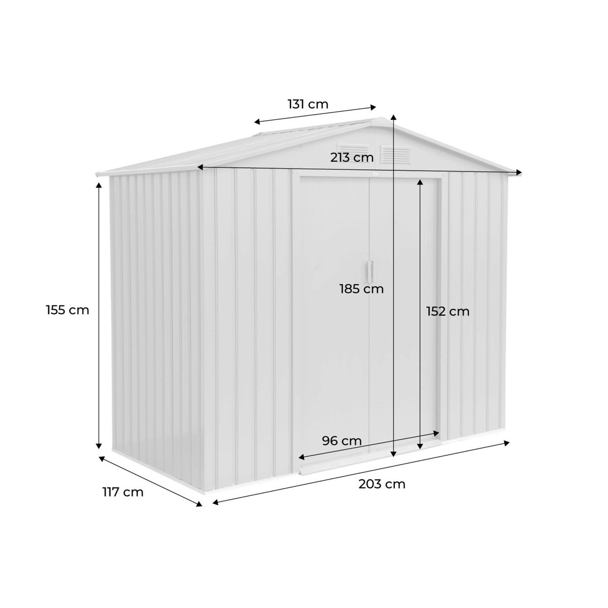 Abri de jardin métal 2,71m² avec kit d'ancrage HOUTLAND anthracite, SWEEEK