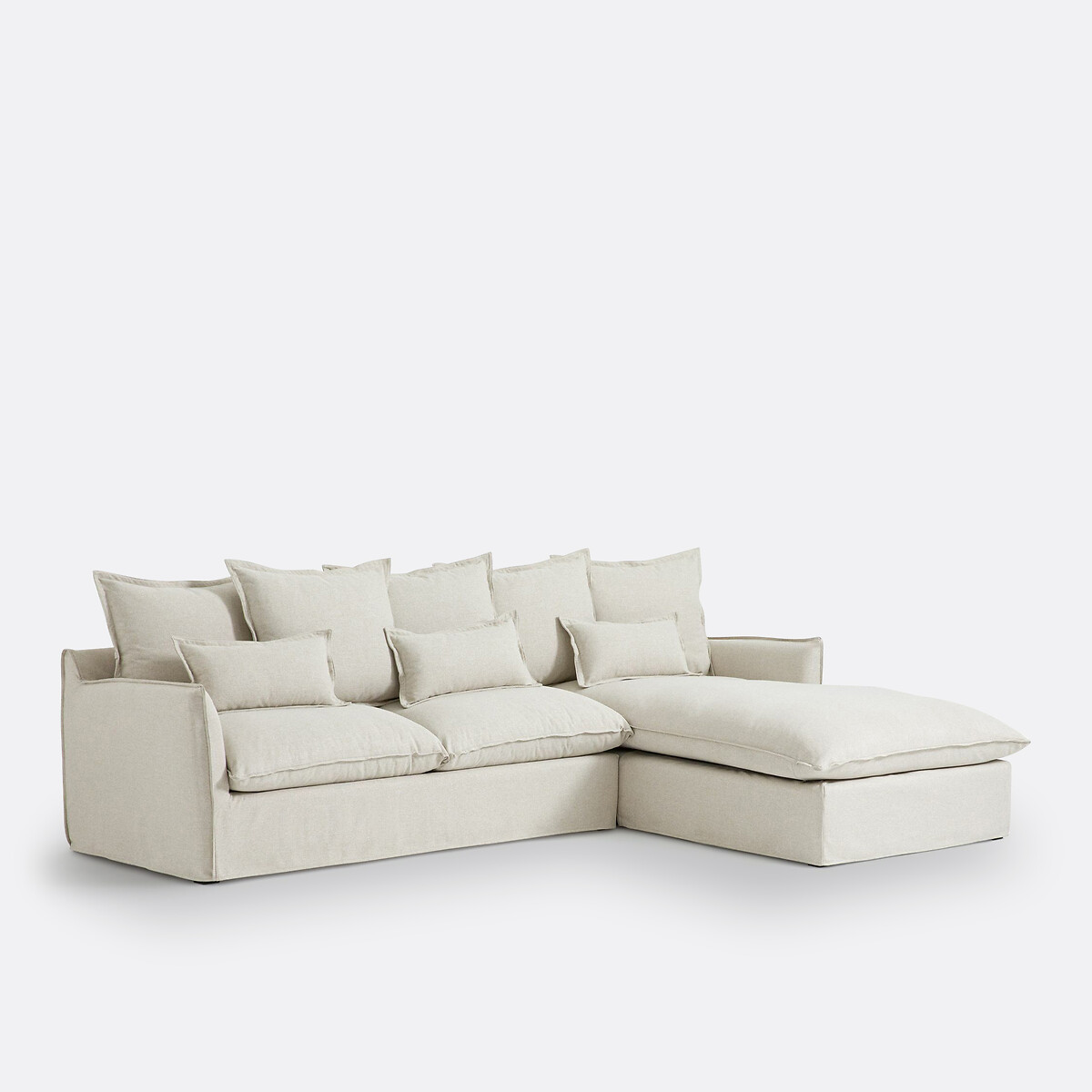 Housse de canapé d'angle droit polyester, Odna ecru, LA REDOUTE INTERIEURS