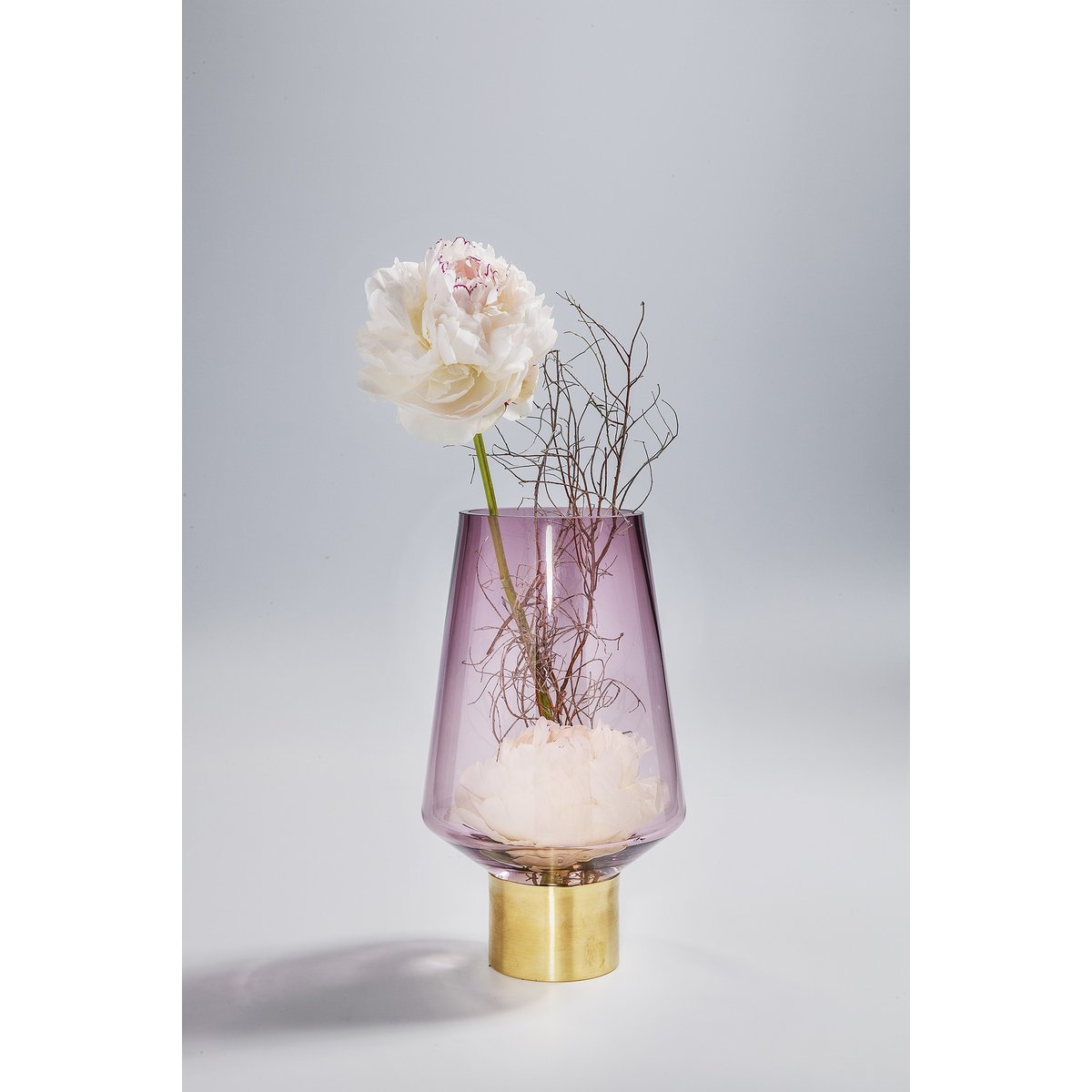 Vase en verre 26cm, NOBLE RING violet, KARE DESIGN