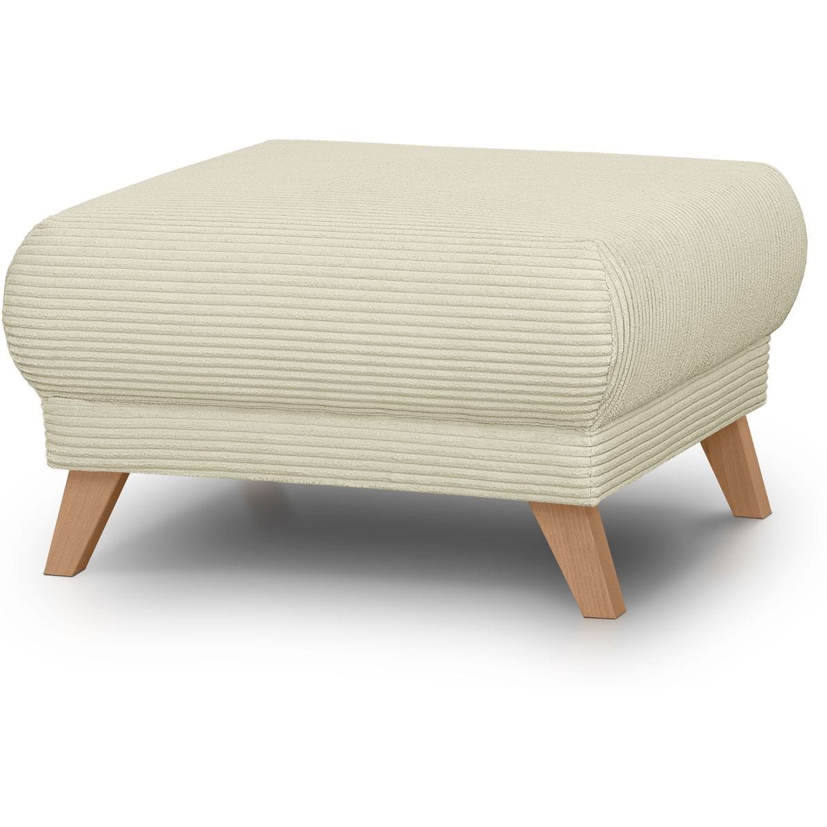 Pouf en velours côtelé - LARIA beige, HOMIFAB