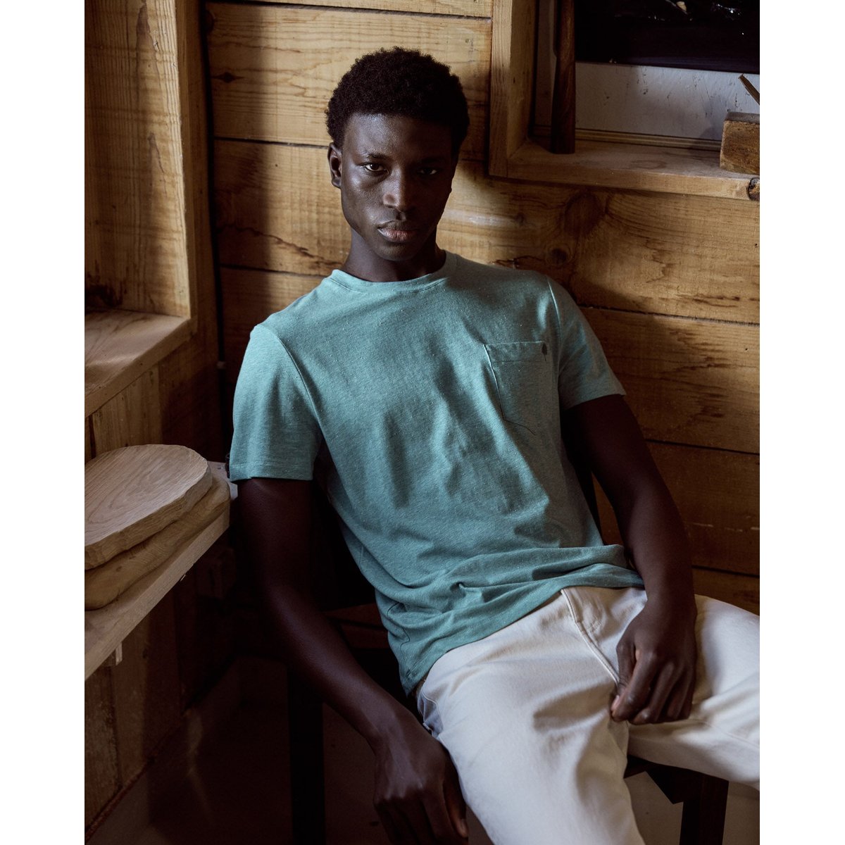 T-shirt coton OLONNE bleu, FAGUO