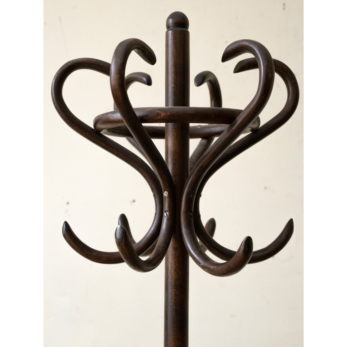 Porte-manteau perroquet en bois foncé Max N°465 - Bon état bois foncé, DEBONGOUT
