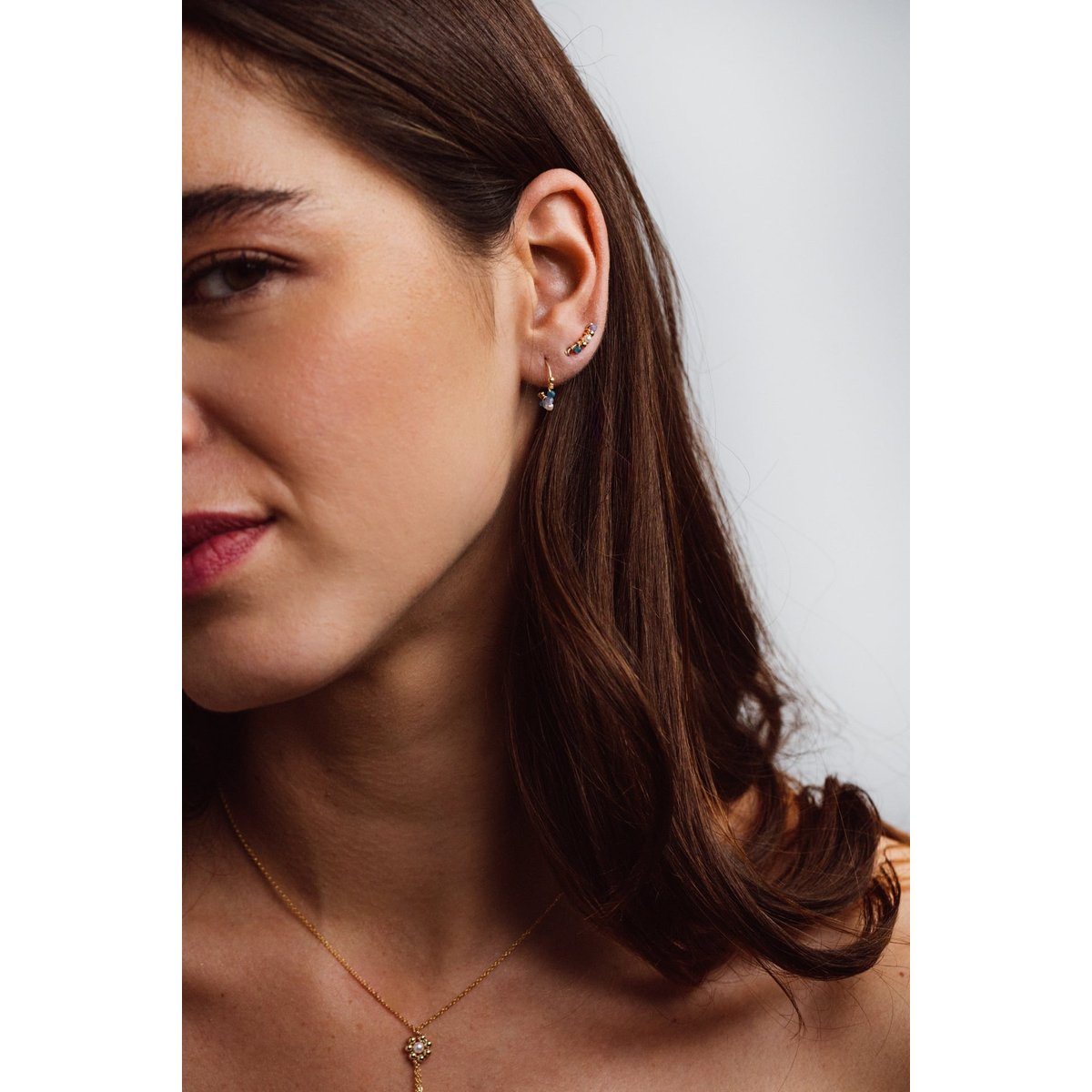 Créoles Priya - Sirène argent / tanzanite, YAY PARIS