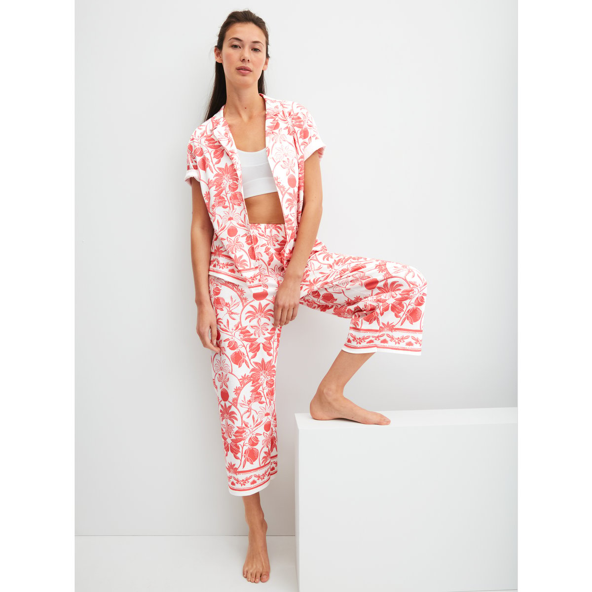 Pantalon de pyjama 7/8 Coton FAVOURITES BEACH rose of sharon, CALIDA