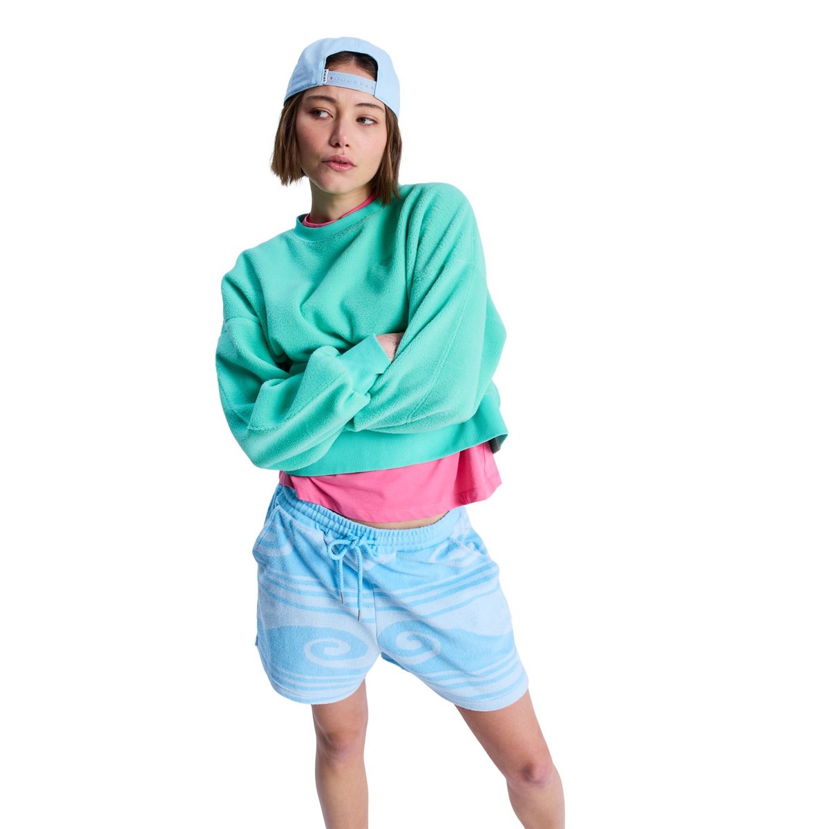Short en molleton MAKE IT SUNNY. bleu airy blue make a splash big, ROXY