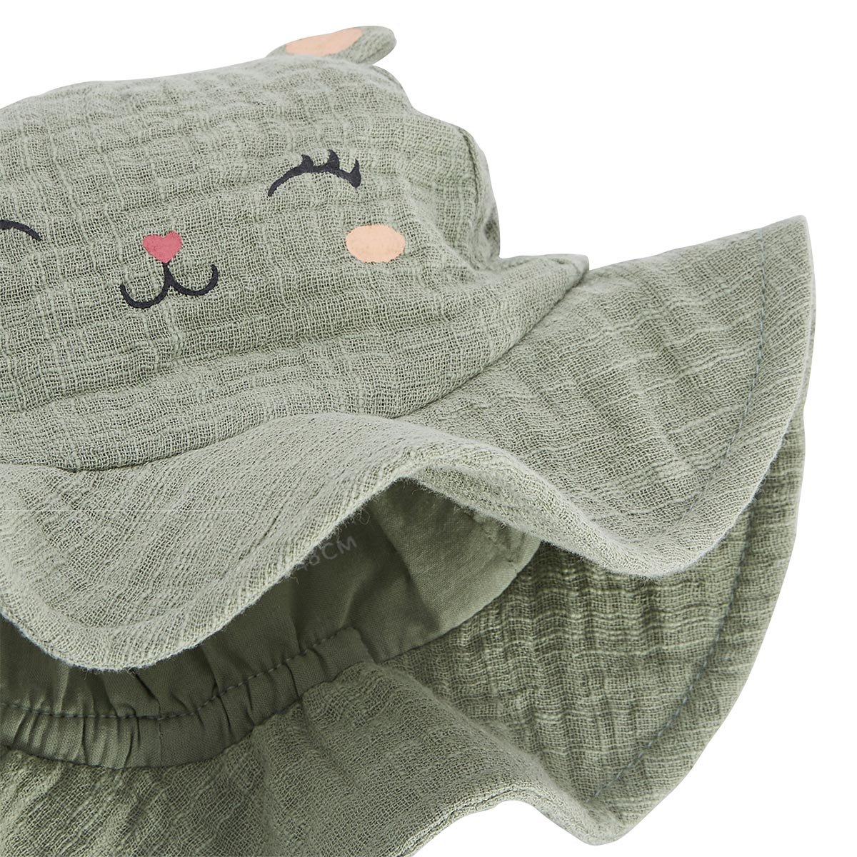 Capeline bébé en gaze de coton Anaelle kaki, PETIT BEGUIN