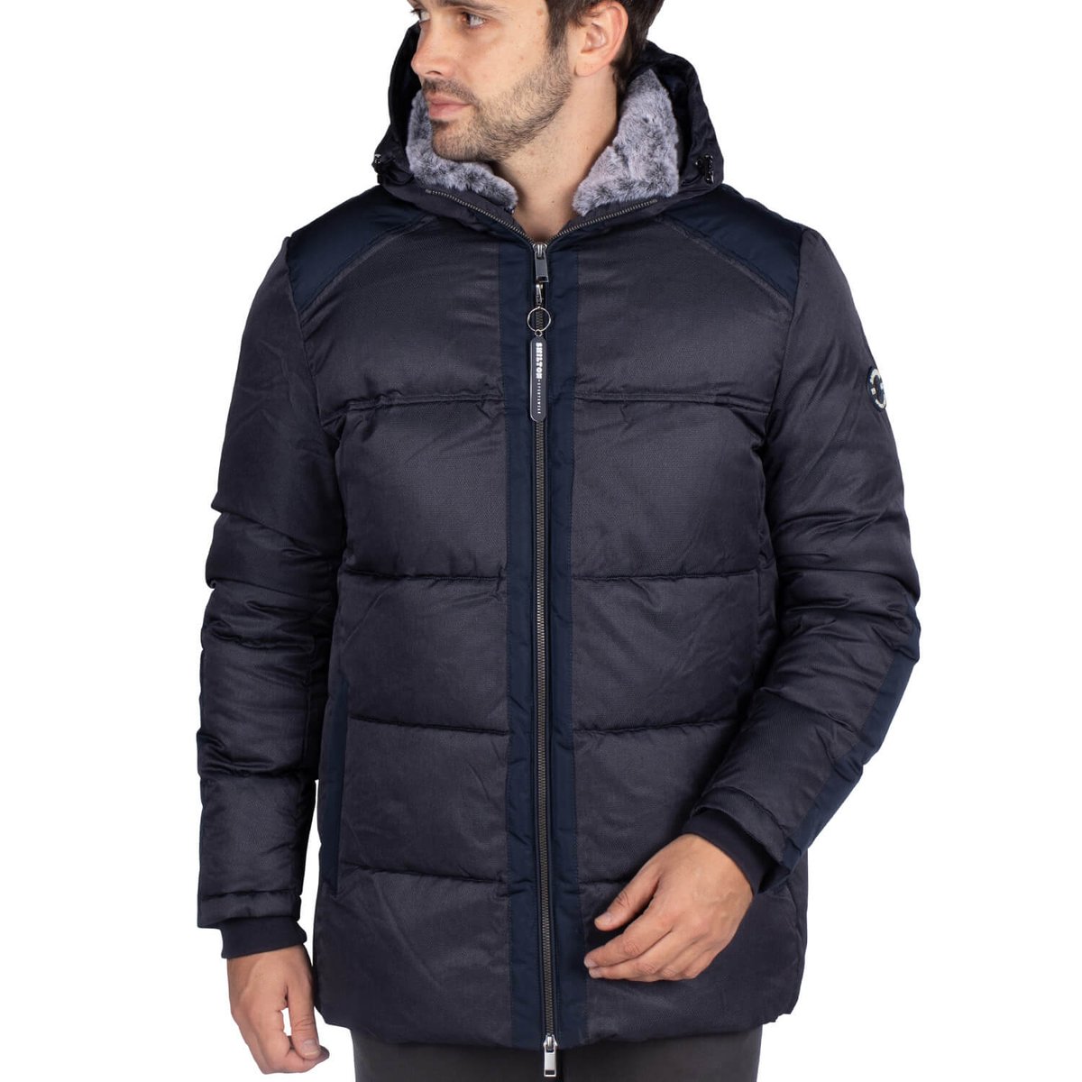 Parka team doublée imitation fourrure navy navy, SHILTON