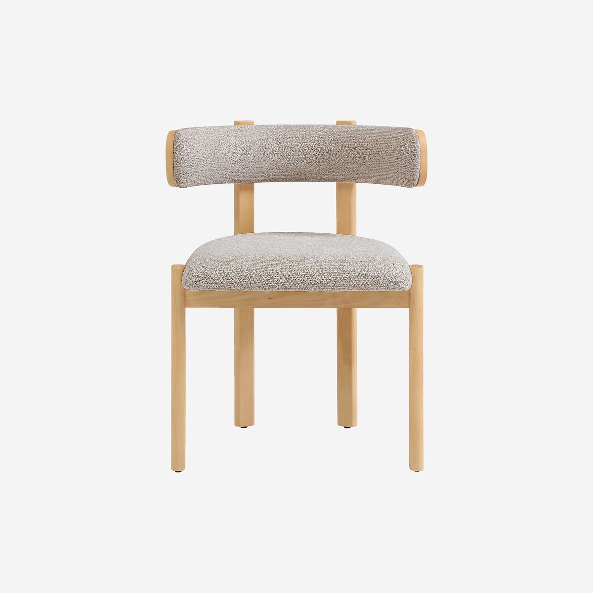 Lot de 2 chaises en tissu et bois massif couleur chêne YOUNA beige, HABITAT