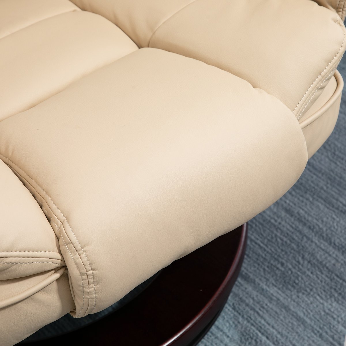 Fauteuil inclinable avec repose-pieds beige, HOMCOM