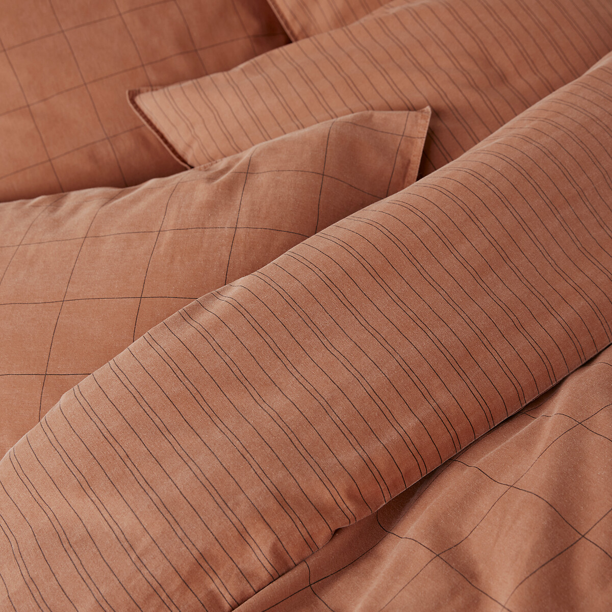 Housse de couette coton lavé Monille imprimé, LA REDOUTE INTERIEURS
