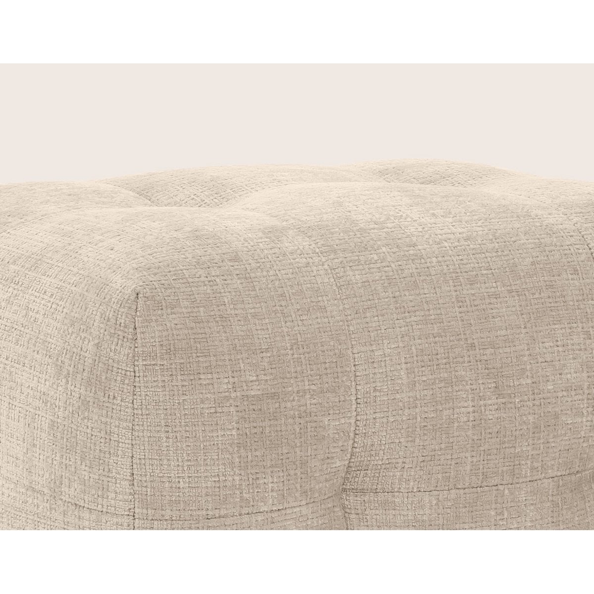 Pouf en velours texturé, DIANE beige, BEST MOBILIER
