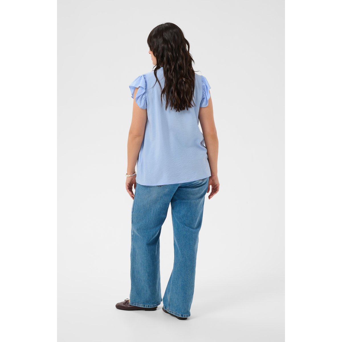 Blouse à manches courtes bleu windsufer, KAFFE CURVE