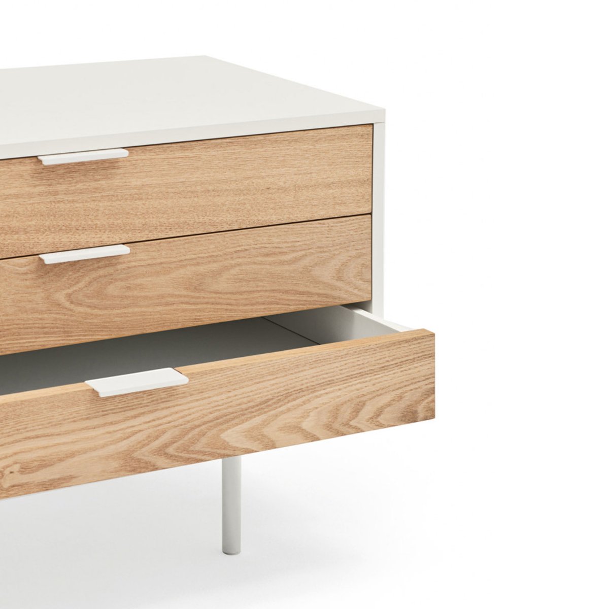 Meuble TV 2 portes, 3 tiroirs en bois L180cm- SIERRA blanc, TEULAT